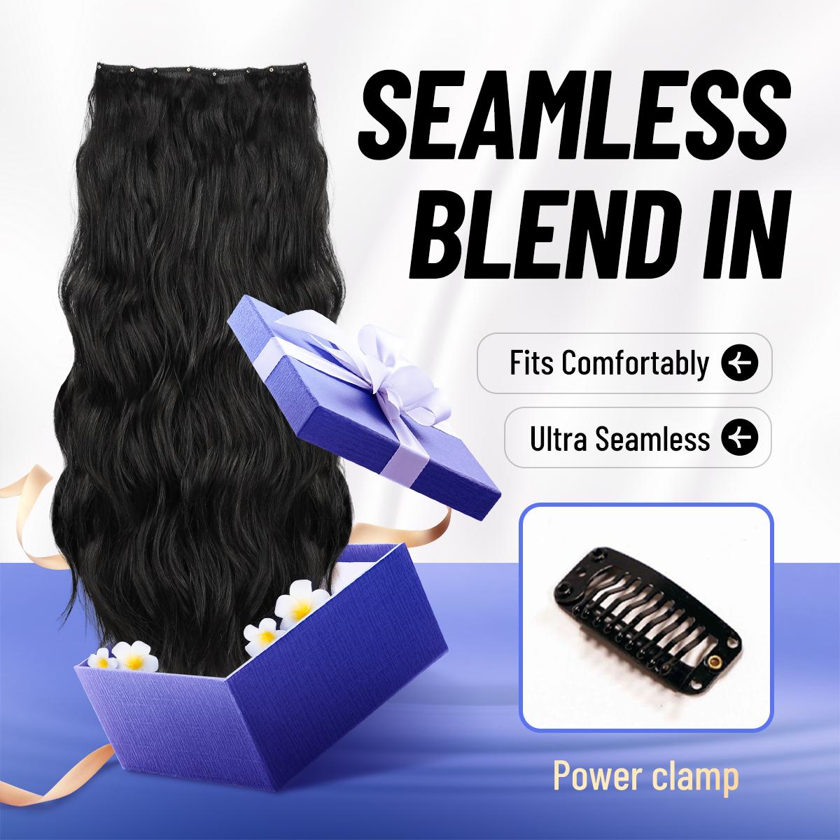 Auvzy Curled Hair Clip in Extensions 24 Inch Full Head Synthetic Hairpieces 4PCS Lightweight Lace Net Tangle-Free Stylish Long Wavy Hairpieces for Women TikTokShopBlackFriday Auvzy Curled Hair Clip in Extensions 24 Inch Full Head Synthetic Hairpieces 4PCS Lightweight Lace Net Tangle-Free Stylish Long Wavy Hairpieces for Women TikTokShopBlackFriday