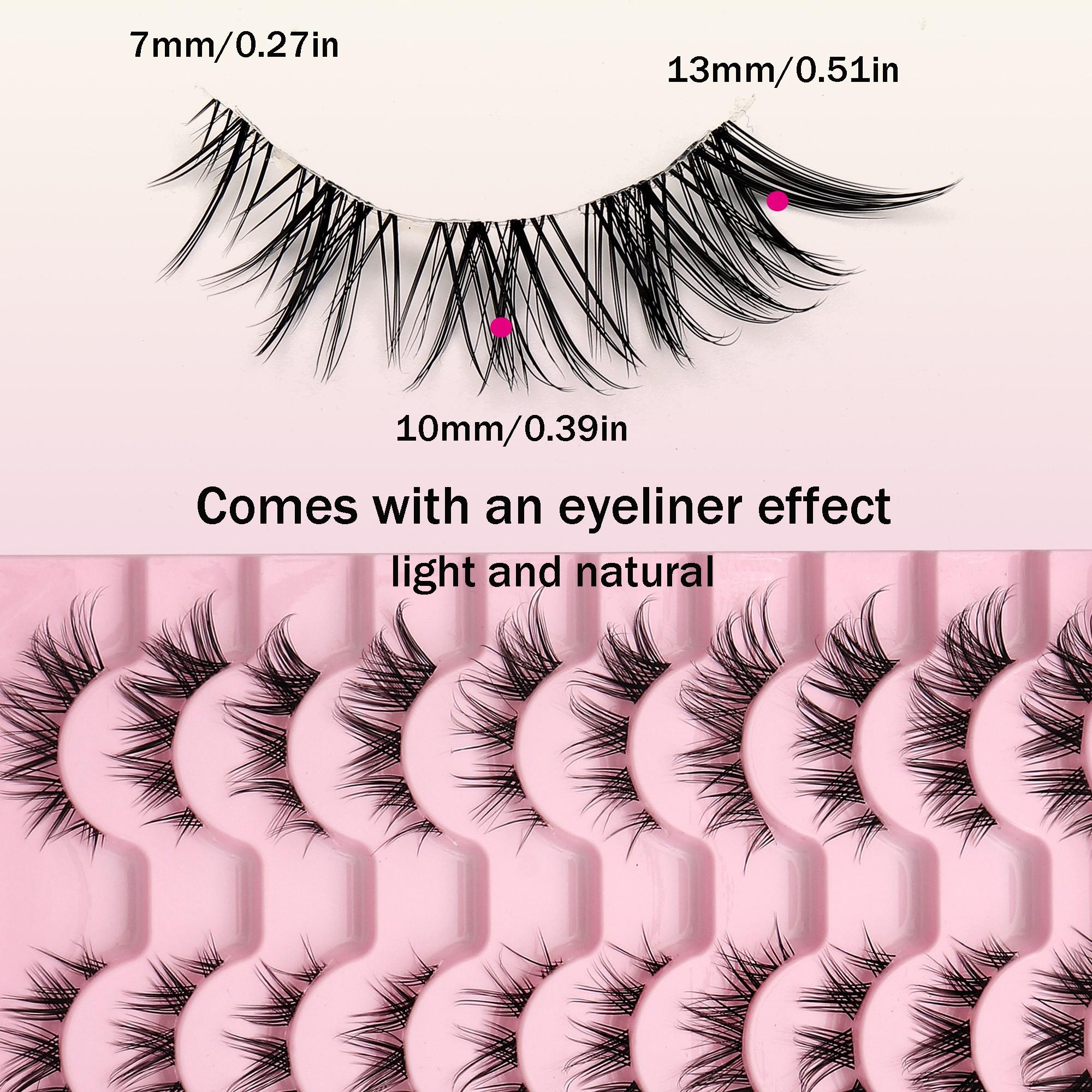 10 Pairs Korean False Lashes, Long Gradient, Natural Upturn, Lightweight Soft, Clear Fiber, Sweet Makeup, Daily Outing, Date Photo, Travel Party