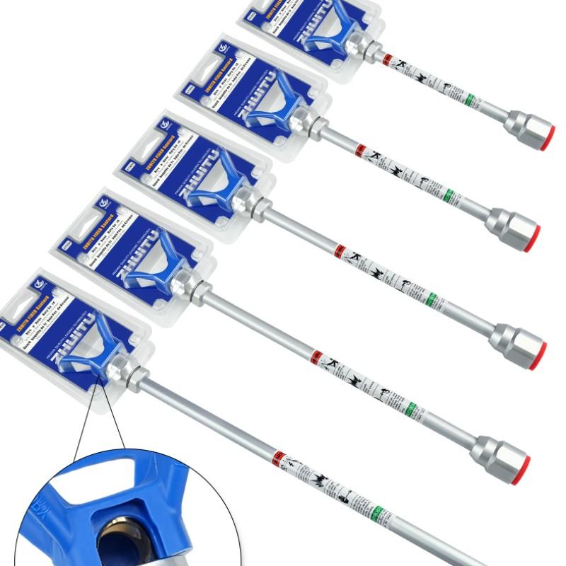 Silver Color Extended Rod Nozzle Gun + Solid Grip Seat, Durable Design, Ideal for Enhanced Performance, Perfect Addition to Your Setup