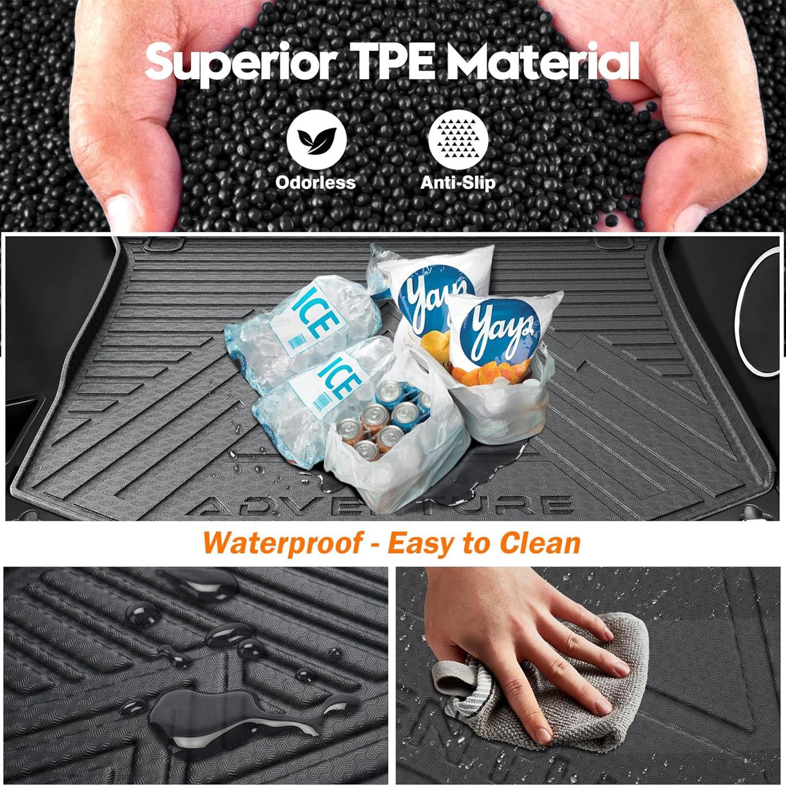 Canvcle All Weather TPE Floor Mats for 2015-2021 Jeep Grand Cherokee Laredo E 4x4 Five-Seater Gas Model Custom Fit Trunk & Back Seat Protector Durable Odorless Cargo Liner Non-Slip Texture Easy to Clean Canvcle All Weather TPE Floor Mats for 2015-2021 Jeep Grand Cherokee Laredo E 4x4 Five-Seater Gas Model Custom Fit Trunk & Back Seat Protector Durable Odorless Cargo Liner Non-Slip Texture Easy to Clean