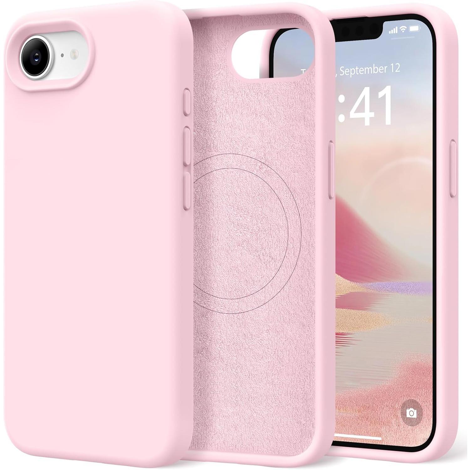 Magnetic for iPhone 17E 16E Case, Compatible with MagSafe, [Soft Anti-Scratch Microfiber Lining] Slim Silicone Shockproof Protective Phone Case for iPhone 16E 17E 6.1" Cover Casing