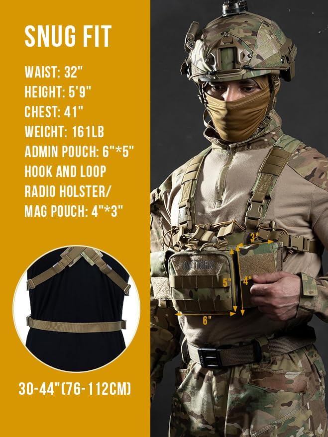 ONETIGRIS Chest Rig, MOLLE Chest Rigs Chest Rig Dangler Pouch Utility Admin Pouch IFAK Organizer