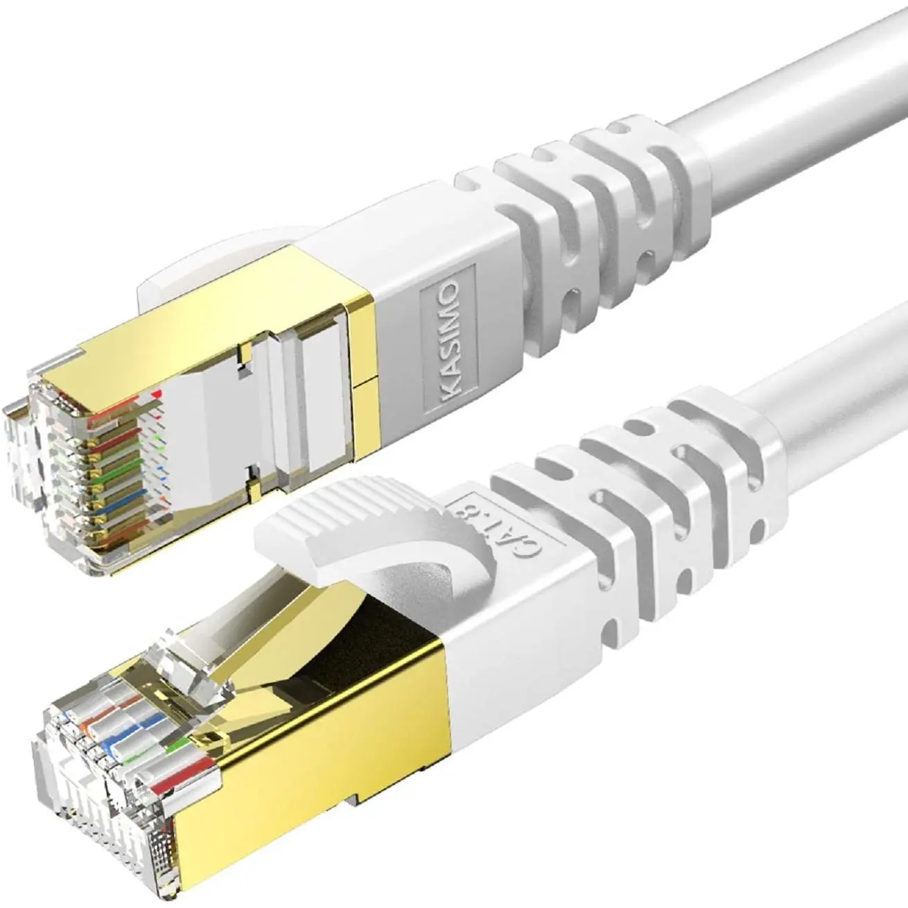 8 Ethernet  6 FT, Cat8 Network LAN  High Speed 40Gbps with RJ45  Plated Connector SFTP Shielded Cord, 26AWG Gaming Internet  for Router, Modem (Black, 6FT 1 Pack)