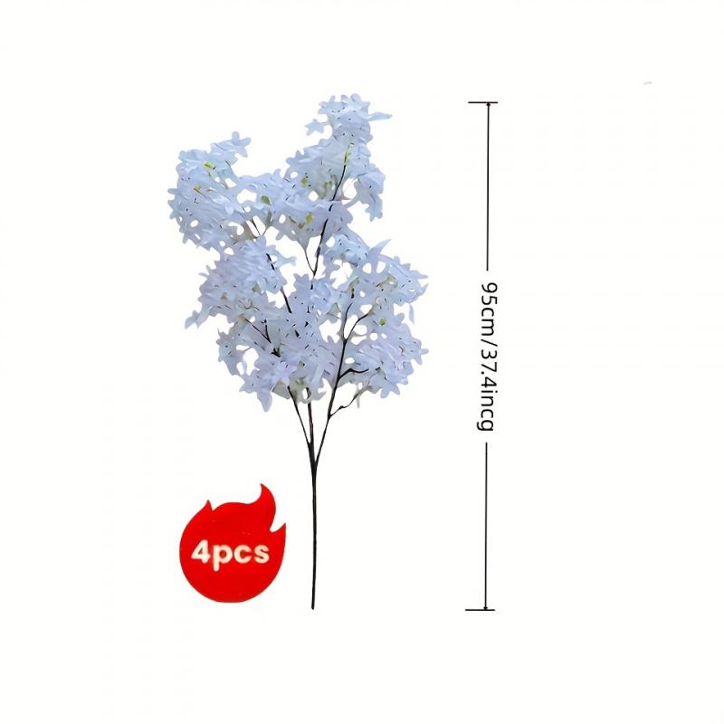 4 37.4-inch tall large artificial red maple decorations - durable plastic materials, elegant pure white flowers, UV weather-resistant design, Lifelike Artificial Flower