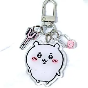 Chiikawas Acrylic Keychain Accessory Cute Hachiware Usagi Kawaii Anime Keyring Backpack Zipper Decoration Birthday Gift