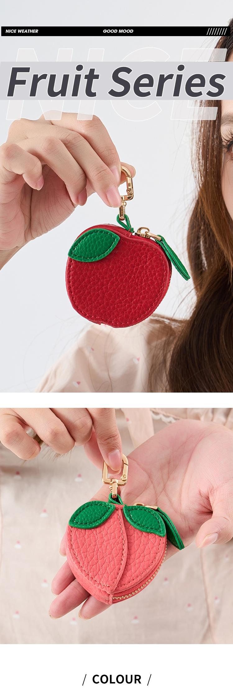 Fruit shaped pendant coin purse, fruit shaped keypendant, fruit pattern, cute keychain mini pocket wallet, Cute Soft Keychains, perfect gift for women，Christmas Gift, Valentine's Day Gift, Ideal Gift