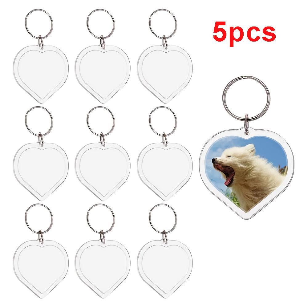 Acrylic Heart Keychain Set, Personalized Image, Perfect Gift for Valentine's Day, Birthday, Anniversary, Durable Material, Unique Accessory
