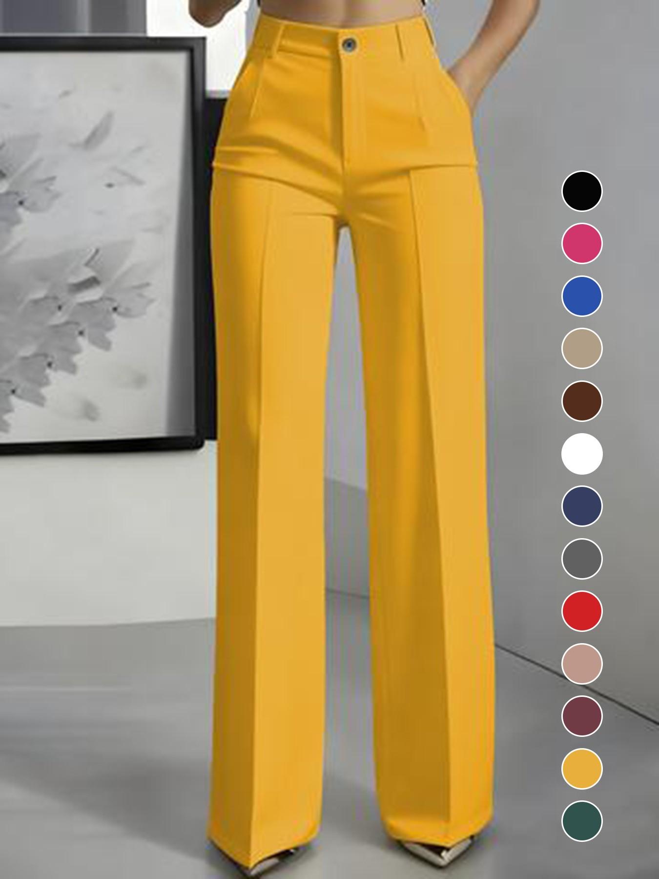 Women's New High Waist Drape Straight Leg Simple Suit Pants, Womenswear Elegant Business Casual Wear, Comfortable and Stylish Aesthetic Design