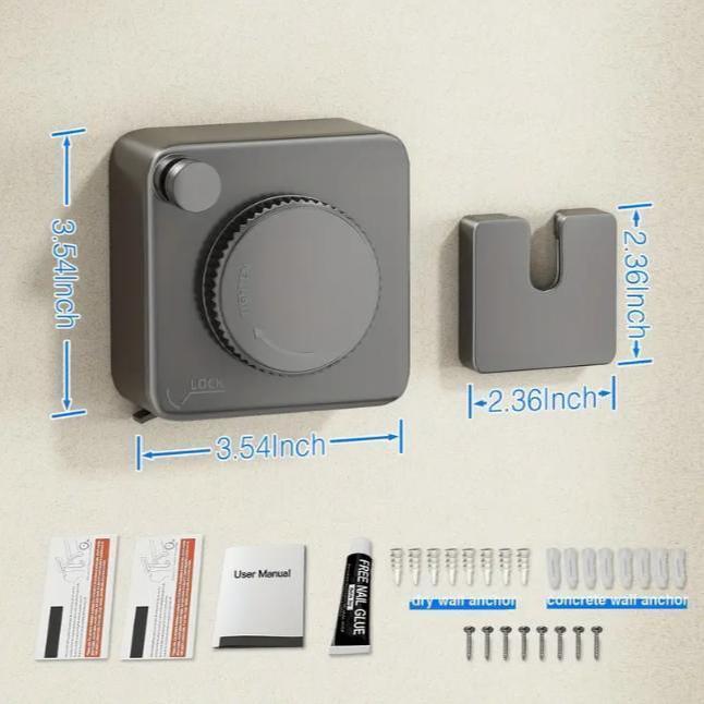 Heavy-Duty Retractable Clothesline 5.76m/188.98in - Square Anti-Slip Clothes Drying Rack for Home Bathroom Balcony Indoor Outdoor Use Laundry Heavy-Duty Retractable Clothesline 5.76m/188.98in - Square Anti-Slip Clothes Drying Rack for Home Bathroom Balcony Indoor Outdoor Use Laundry