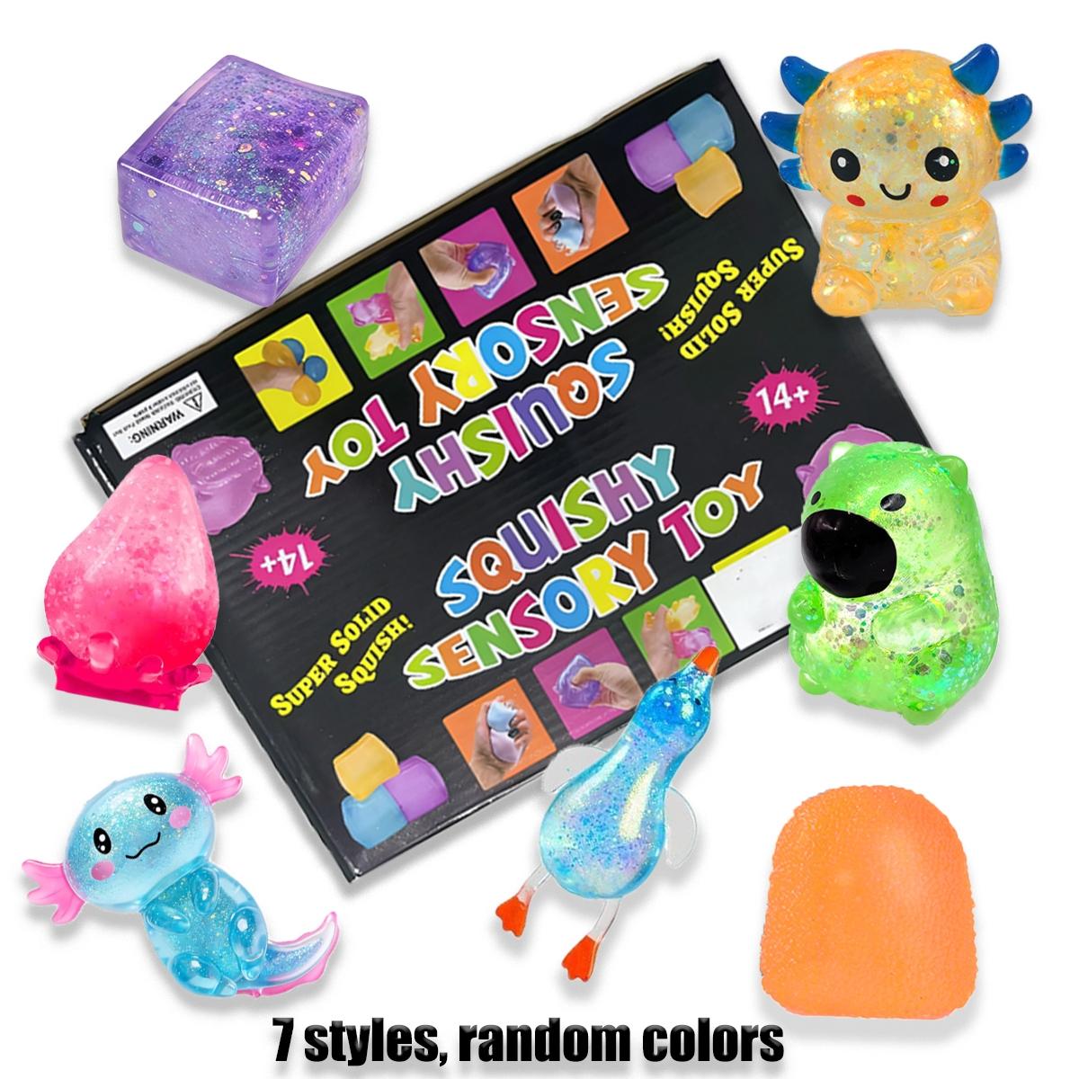 7pcs/set, Sensory bundle - maltose series with various shapes, pressure resistant kneading, suitable for slow rebound kneading in learning and work, home, school, gatherings, parties, events, and giving to family and friends