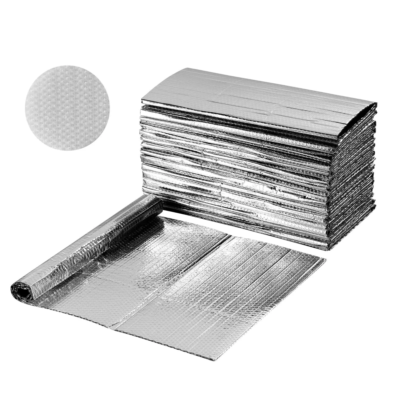 VEVOR Double Reflective Insulation Sheet, 16PCS Double-Sided Aluminum Foil Radiant Barrier, 6mm 24 inx 4 ft, Dual-Layer Air Bubble Heat Reflective Shield, Thermal Insulation Rolls