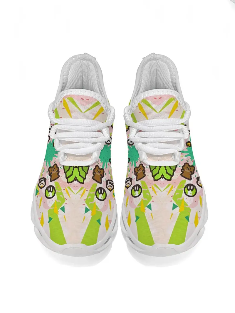 Cartoon Pattern Girls' Casual Training Shoes, Vibrant Art Style, Unique Print, Breathable Design, Comfortable and Lightweight, Casual Athletic Trainers, Perfect for School and Play