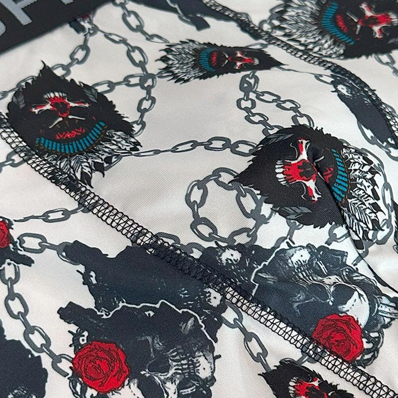 4 pieces of KJFISTMU men's boxer shorts, random 4-piece set, men's stylish printed graffiti sports underwear, comfortable fit, breathable and quick-drying. Street Style Graphics Casual Polyester Menswear