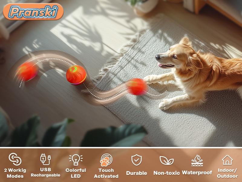 Automatic Interactive Dog Ball - Smart Electric Toy with Random Jumping & Rolling, USB Rechargeable Chew Toy for Small/Medium/Large Dogs - Puppy Entertainment Essential