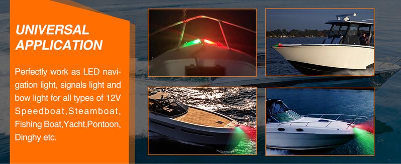 Nilight Marine Boat Navigation Light 24LED Red Green LED Port Starboard Signals Lights 12V Waterproof Bow Light for Skeeter Yacht Pontoon Speedboat Sailboats Fishing Boats Vehicle Outboard Motor  dealsforyoudays