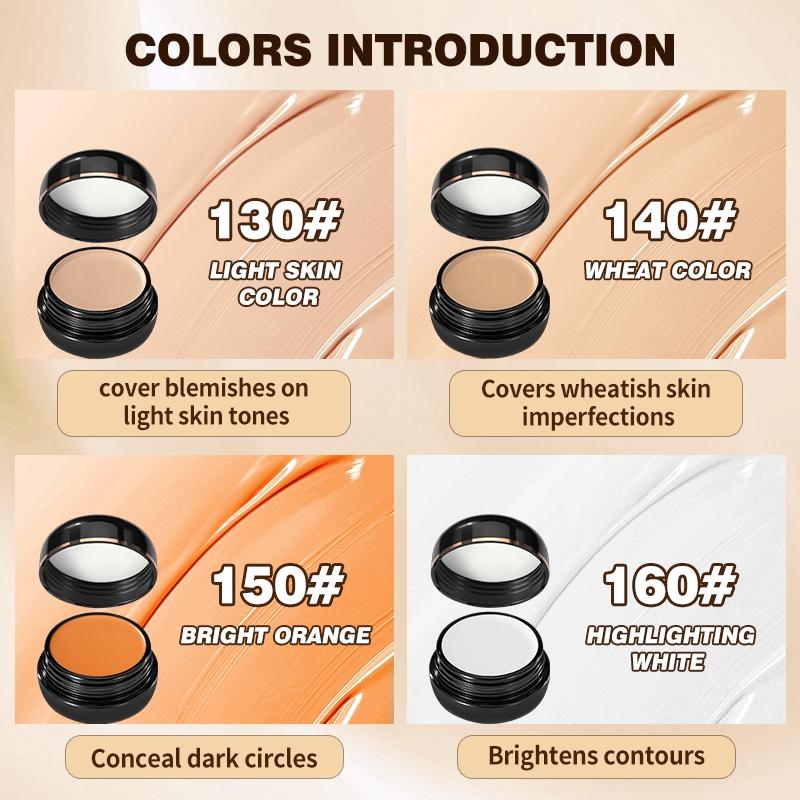 1PC Full Coverage Concealer, Makeup Cream, Waterproof and Sweat Proof, Long-lasting Makeup Effect, All Day Flawless Beauty, Natural Makeup Effect