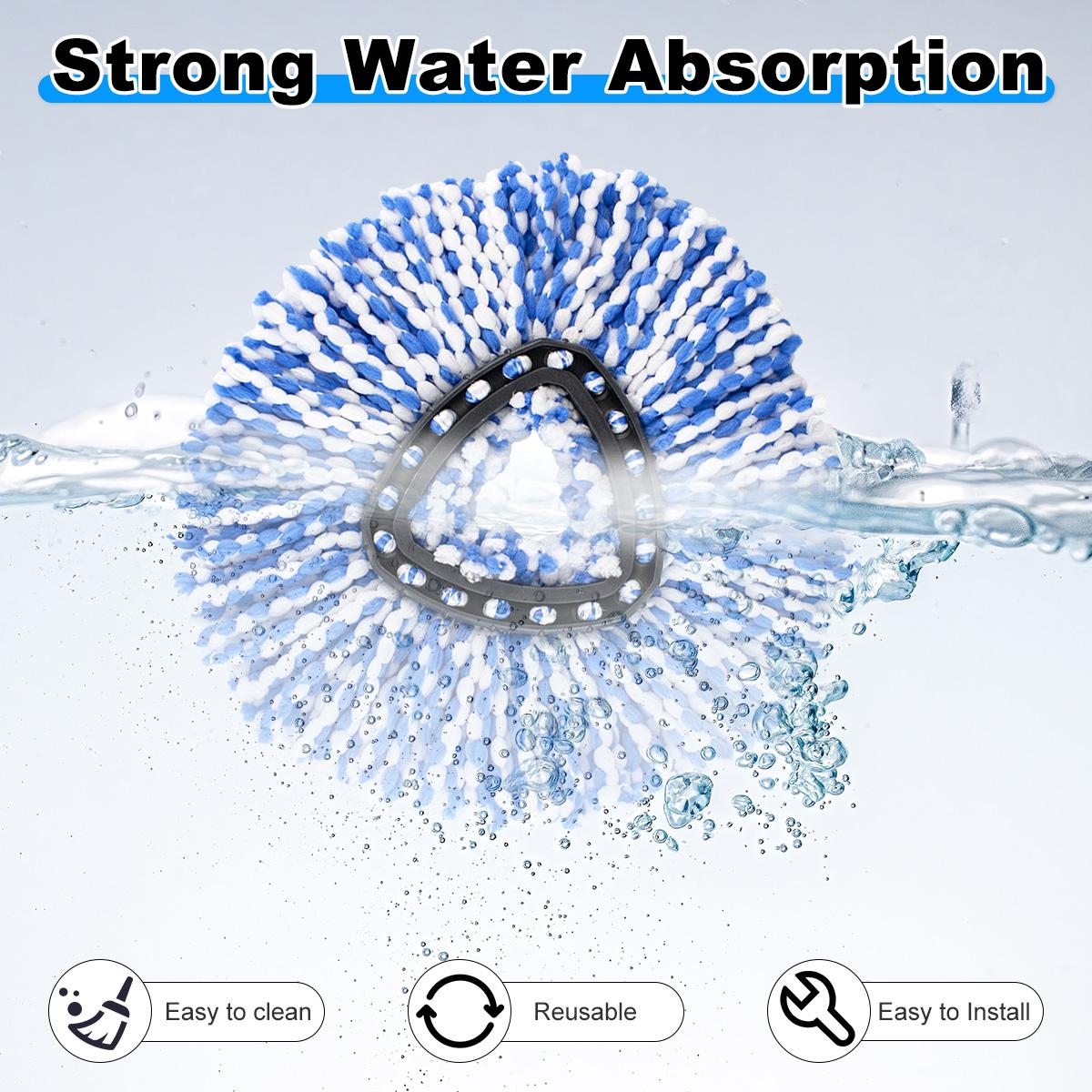 1/2/3pcs Microfiber Spin Mop Replacement Heads, Spin Mop Refill, Compatible with Vileda/o-Cedar Easywring 1 Tank System, Easy Installation, High Efficiency Cleaning, Kitchen Bathroom Cleaning Accessories