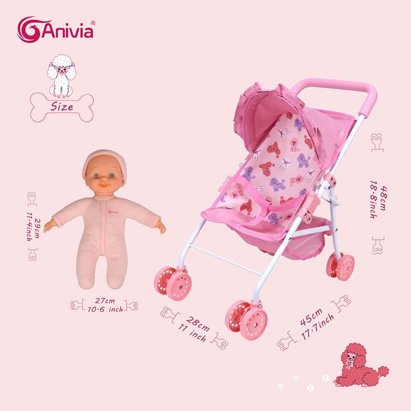 Anivia Brand Doll Stroller Set, Includes Doll and Stroller, Ideal for Kids Aged 3+, Perfect for Holiday Gifts, Christmas and Birthday Presents