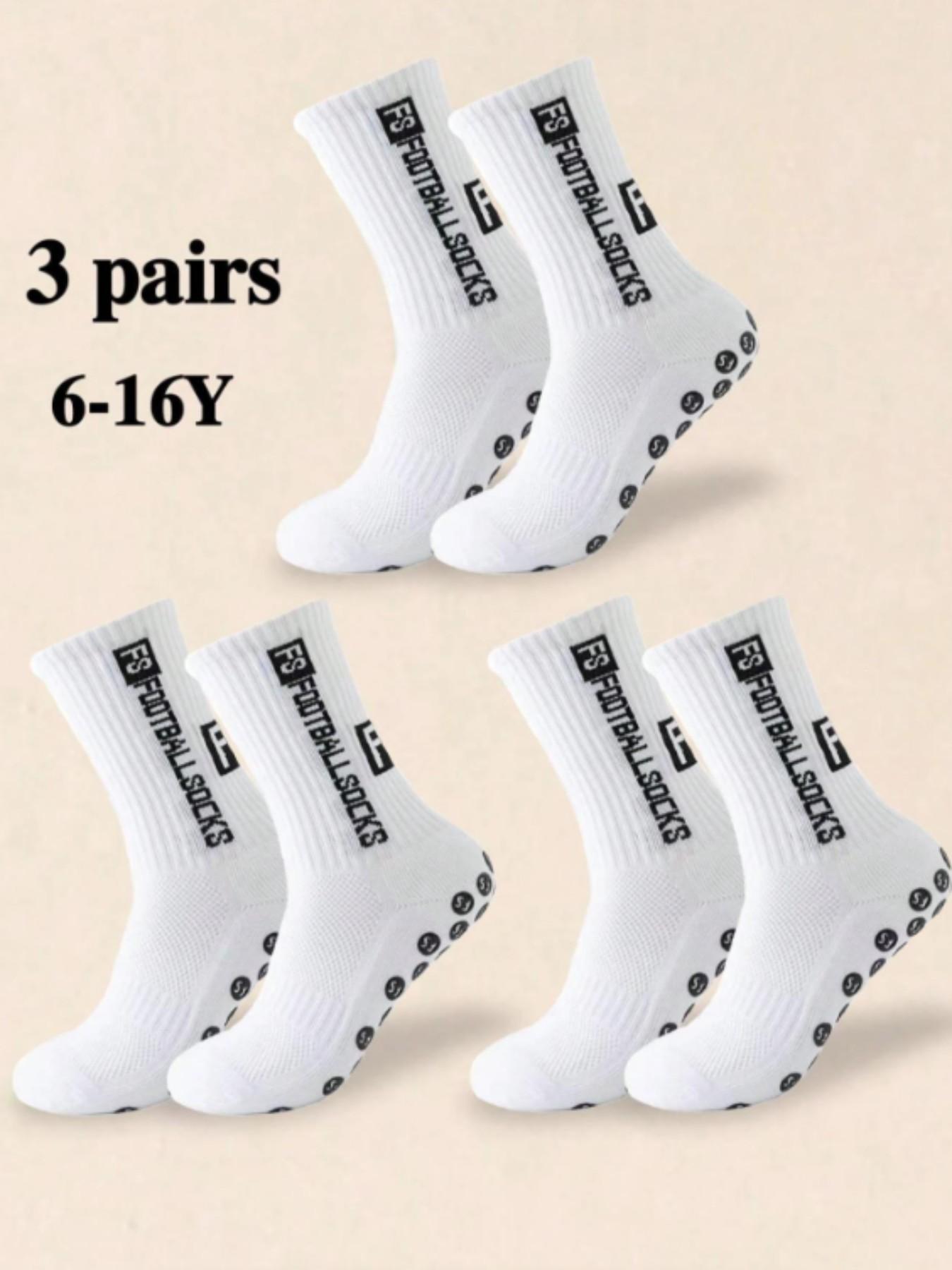 Men's Sports Crew Socks, Mid-Calf Basketball & Football Socks, Thick Terry Bottom Anti-Slip Sweatproof, Youth Training Socks