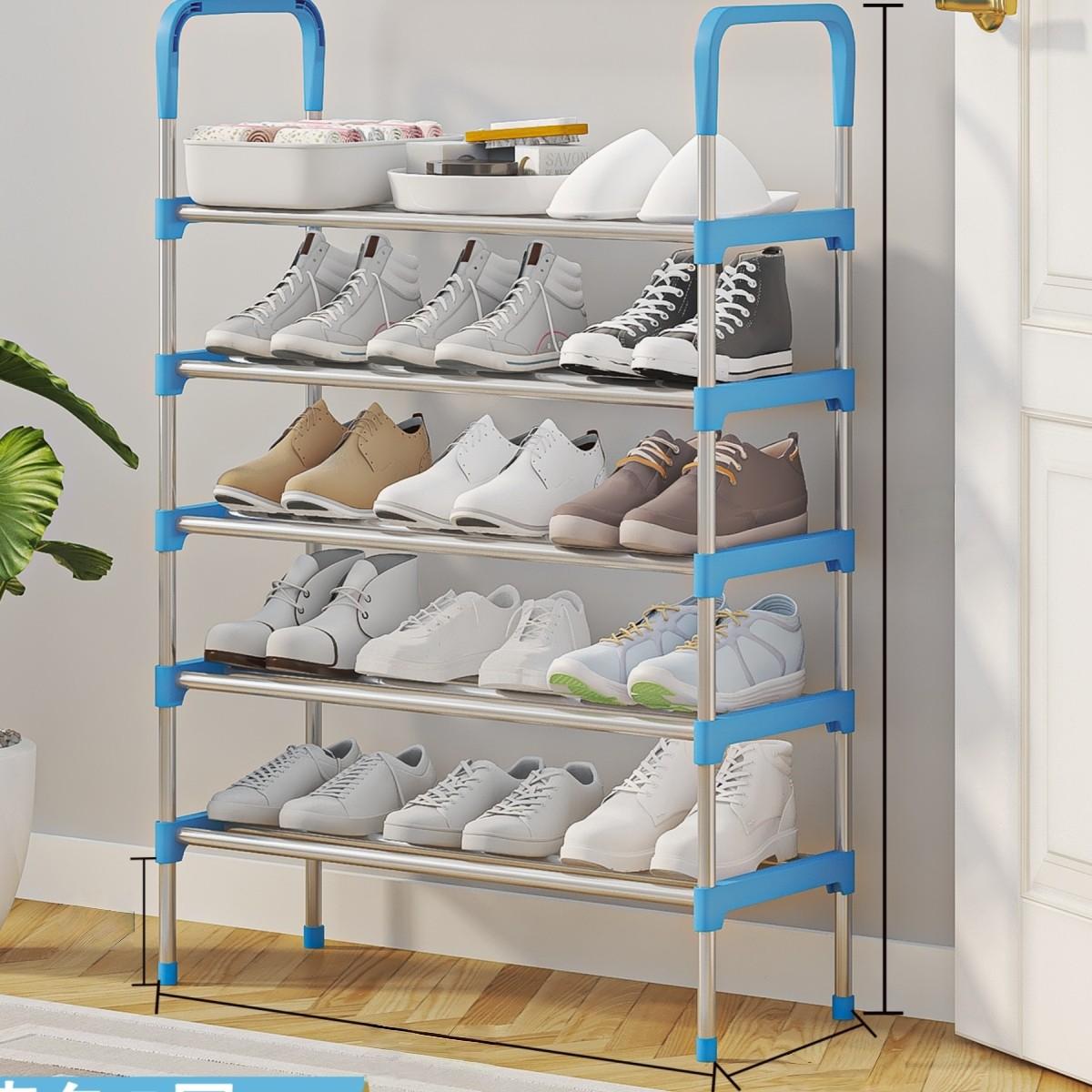 Stackable Shoe Rack Organizer 5 Layers, Space-Saving Shoe Rack for Home Use, No Dust Cover Design, Easy Access and Removal