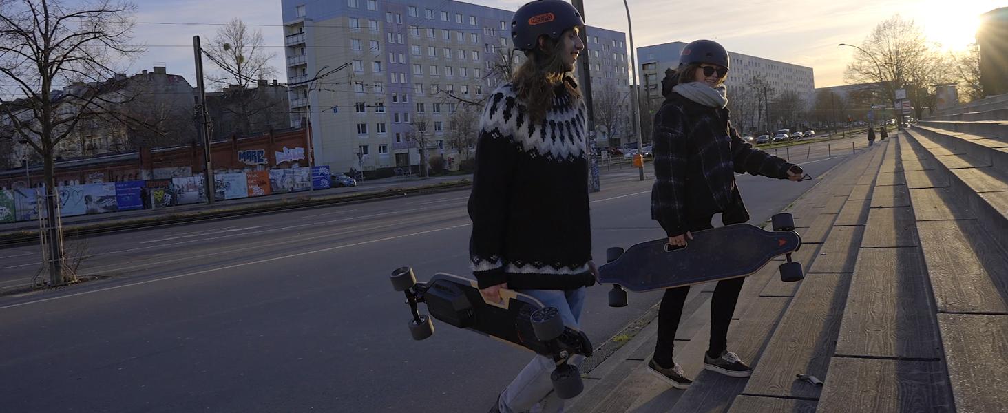 MEEPO V5 Electric Skateboard with Remote, Top Speed of 29 Mph, Smooth Braking, Easy Carry Handle Design, Suitable for Adults & Teens Beginners Mobgriptape Rubber Wheels skateboard skateboard skateboard