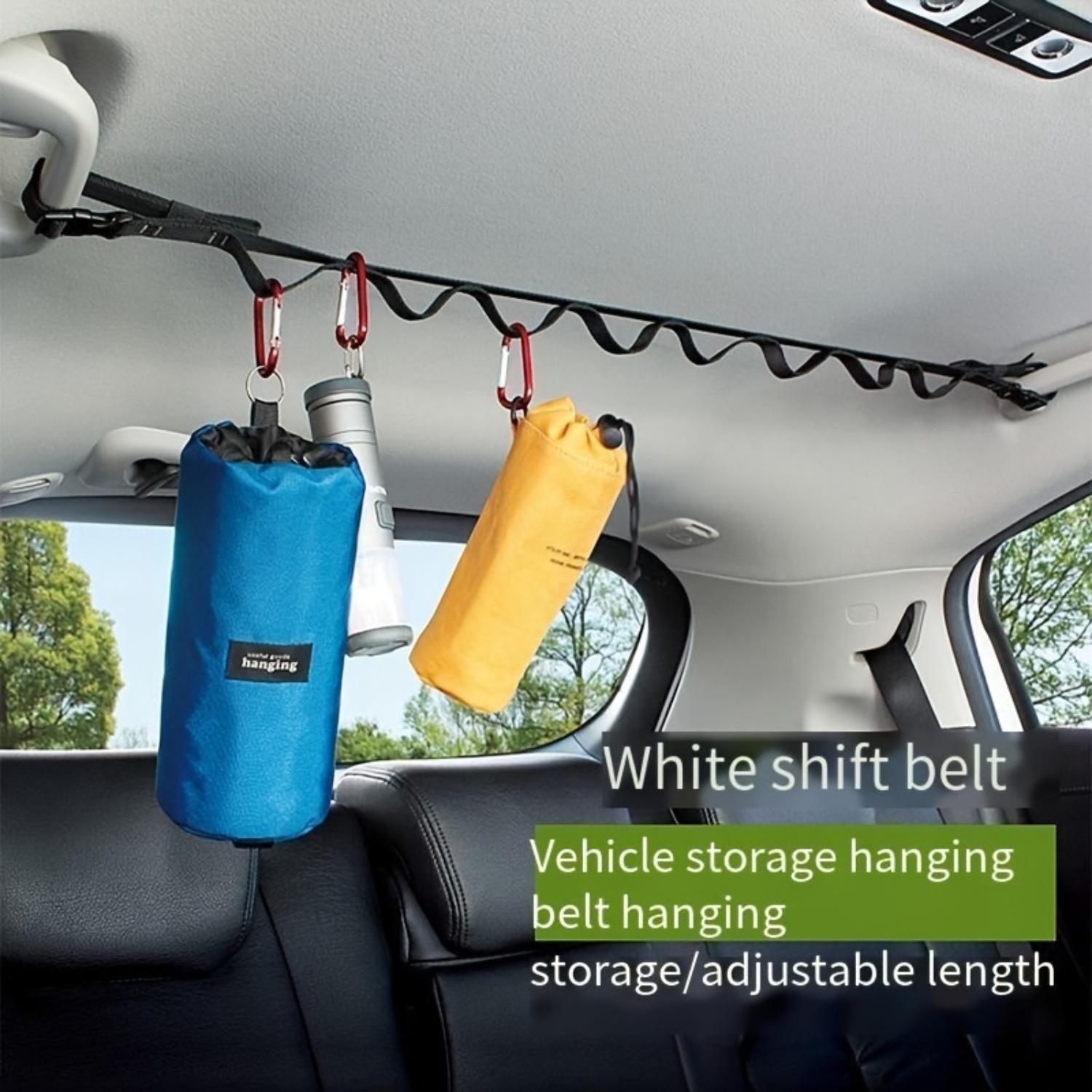 Adjustable Car Ceiling Storage Strap, Multi-Loop Vehicle Hanging Belt with Adjustable Length, Universal Car Interior Ceiling Organizer for Cars, SUVs, Trucks – Ideal for Travel, Camping & Road Trips