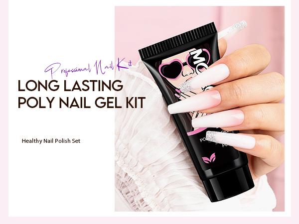 Morovan Poly Gel Nail Kit: with and UV Lamp Poly Gel Starter Kit With Slip Solution Base Coat and Top Coat Nail Extension Gel Morovan Poly Gel Nail Kit: with and UV Lamp Poly Gel Starter Kit With Slip Solution Base Coat and Top Coat Nail Extension Gel