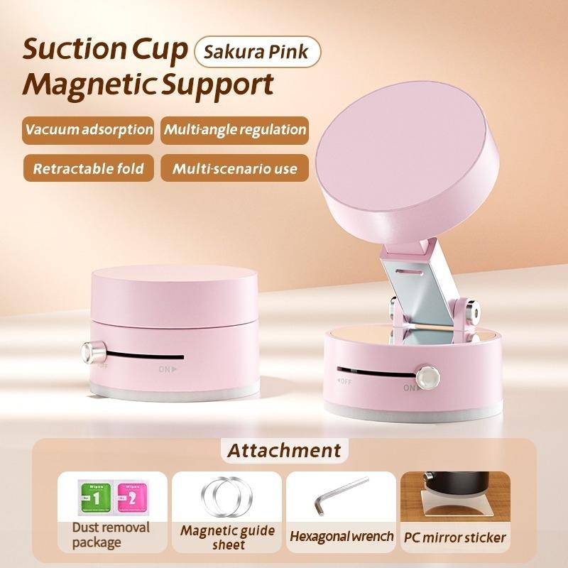 Magnetic Phone Holder with Vacuum Suction Cup, Multifunctional Phone Stand for Home or Office, Phone Accessories for iPhone & Android, Phone Suction Mount
