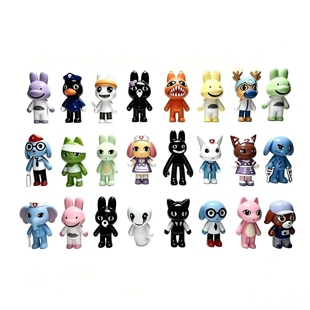 24-Piece Pet Hospital Figurine Set, Plastic Figurines, Office Shelf Decor, Halloween Desk Decoration, Non-Plated Precious Metal, Model Display Ornament