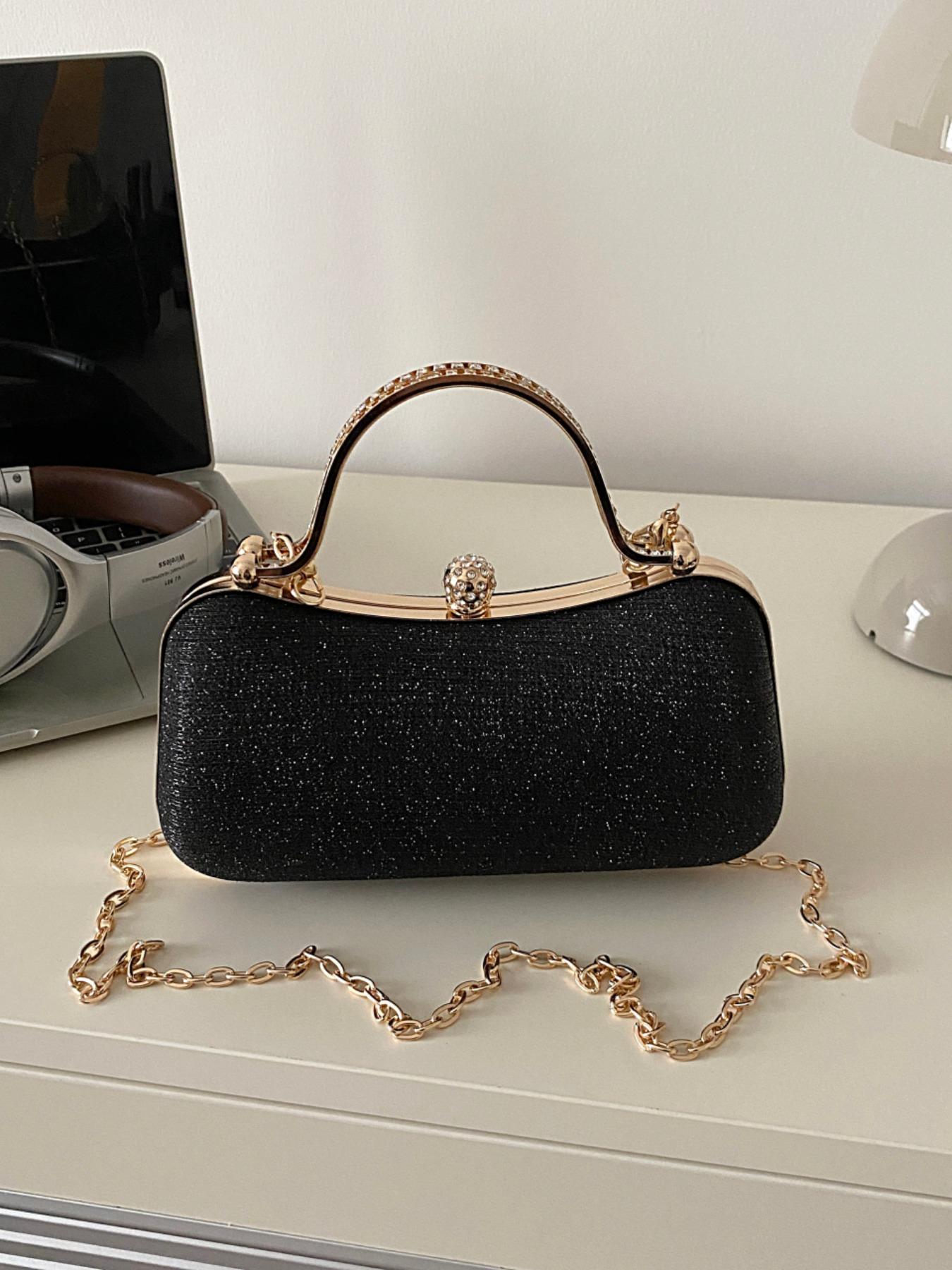 Elegant Rhinestone Bridal Bag, Sparkling Shoulder Clutch, Unique Design Party Evening Bag for Women, Perfect for Weddings & Events