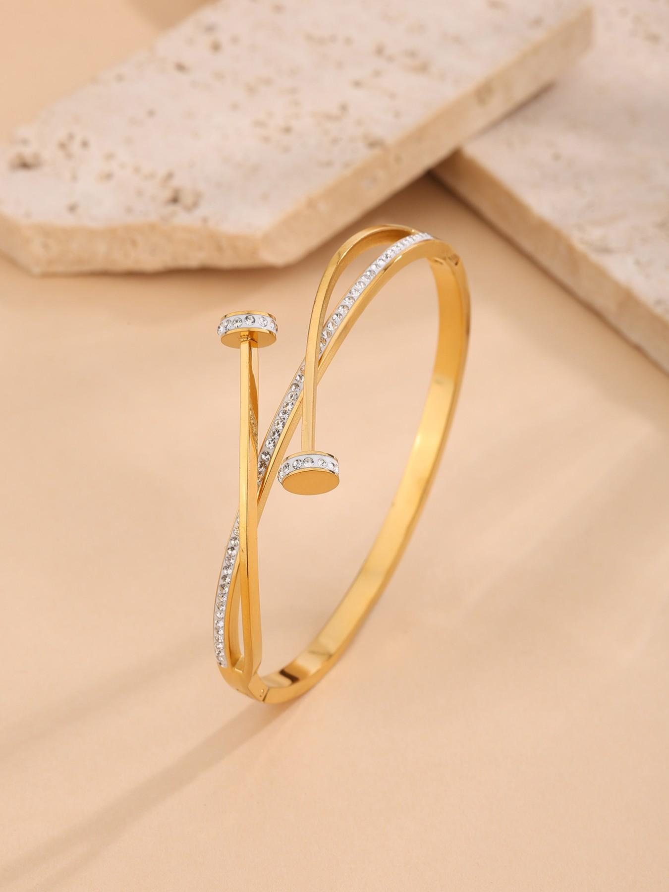 Rhinestone Wrap Nail Bracelet, Unique Luxury Design, Eye-Catching Accessory for Friends Outing Photos, 1 Piece/4 Pieces