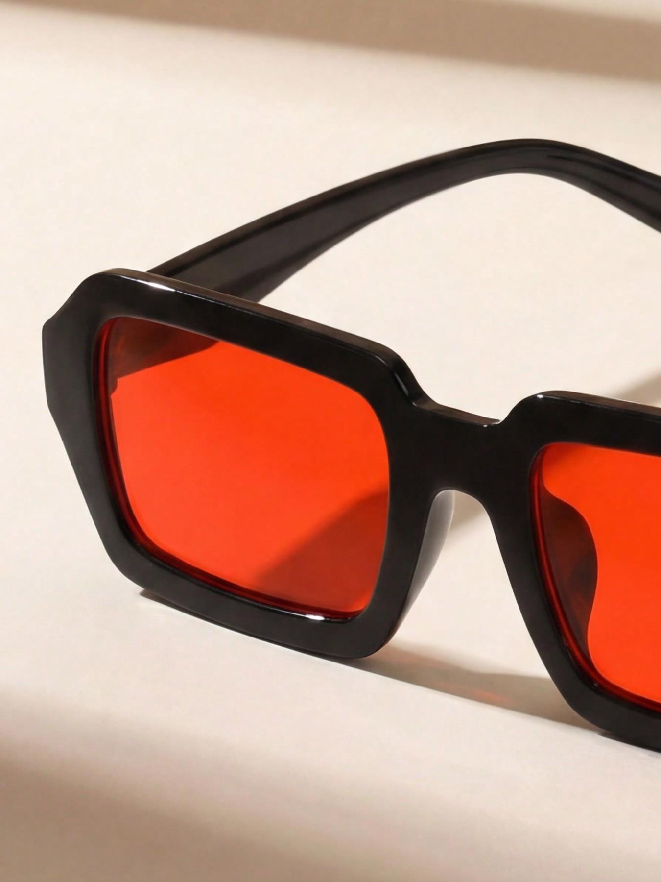 Neutral Rectangular Fashion Glasses, Elegant Simple Design, Perfect for Family Outing, Travel, Festivals, Driving, Beach, Music Festivals