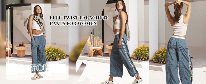 Yeokou Women Pants Elastic High Waist Full Twist Hiking Cargo Pants Basic Trousers Bottom  Womenswear