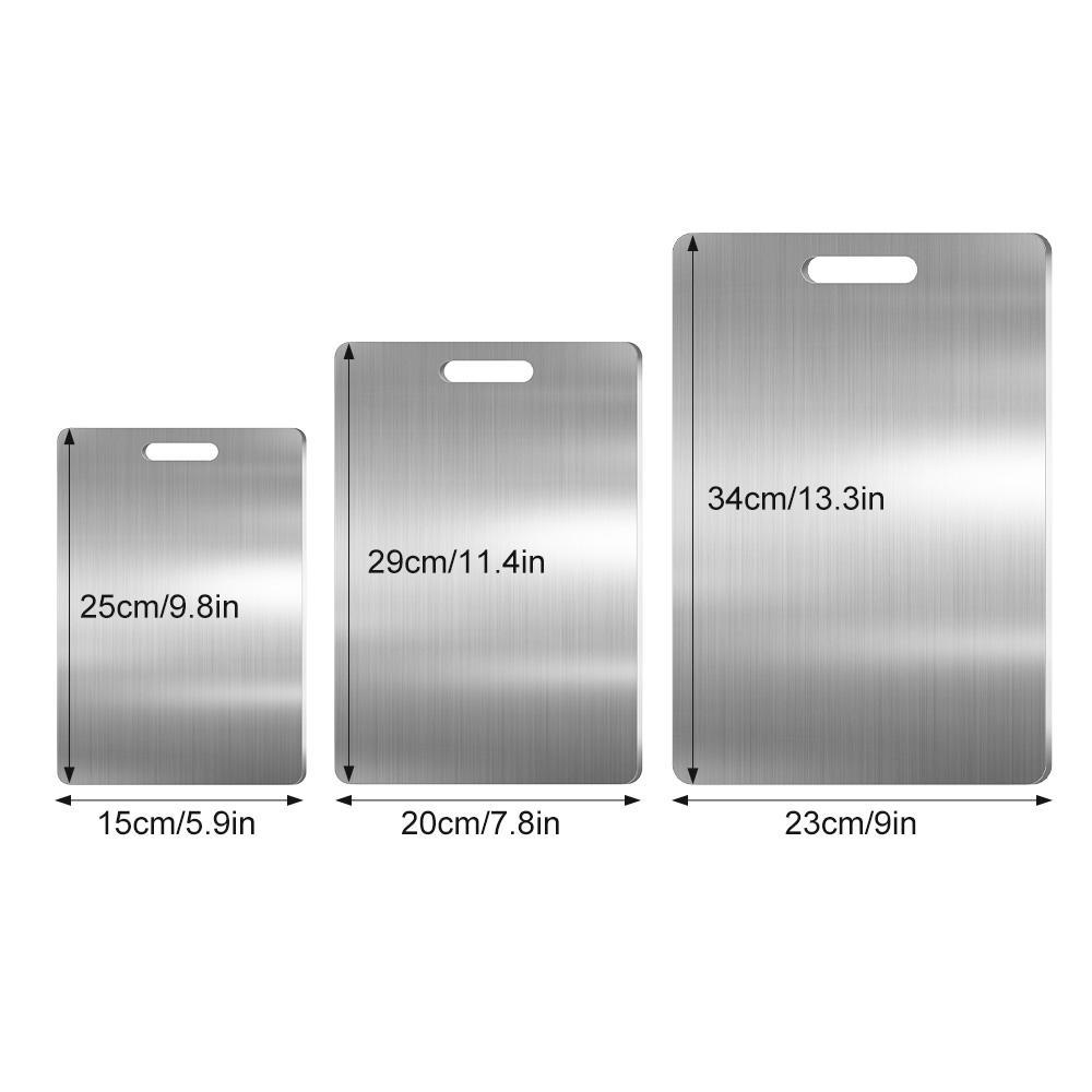 3Pcs Stainless Steel Cutting Board for Kitchen, Non Toxic Metal Chopping Board Set, Dishwasher Safe & Knife-Friendly Chopping Board for Meat Vegetable Fruit (S+M+L), mothersdaygift#Summervibes 3Pcs Stainless Steel Cutting Board for Kitchen, Non Toxic Metal Chopping Board Set, Dishwasher Safe & Knife-Friendly Chopping Board for Meat Vegetable Fruit (S+M+L), mothersdaygift#Summervibes