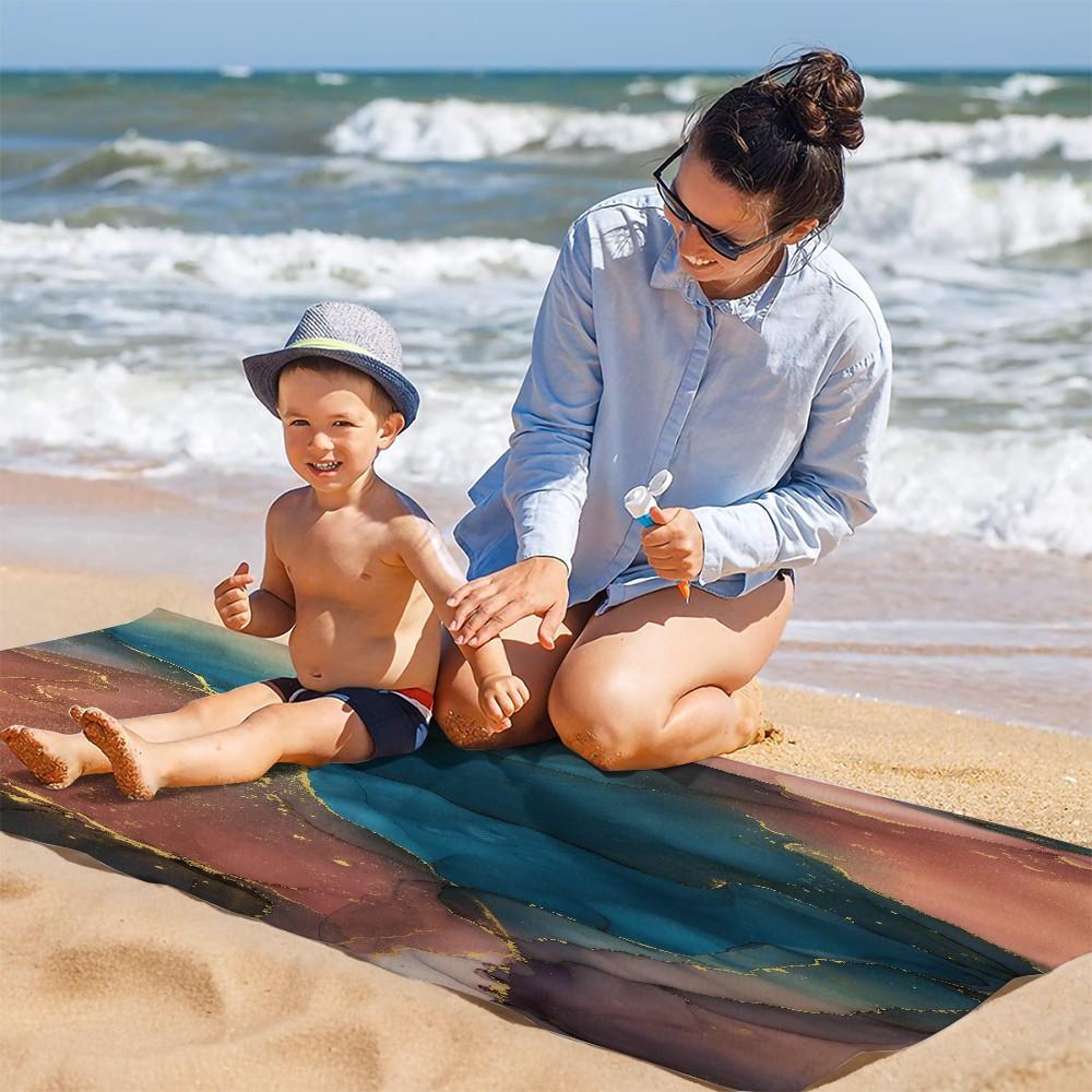 Marble Ink Print Beach Towel, Multiple Styles, Quick Dry Soft Skin-Friendly Absorbent Sand Free, Suitable for All People, Pool Camping Beach Towel, Ideal Gift Choice