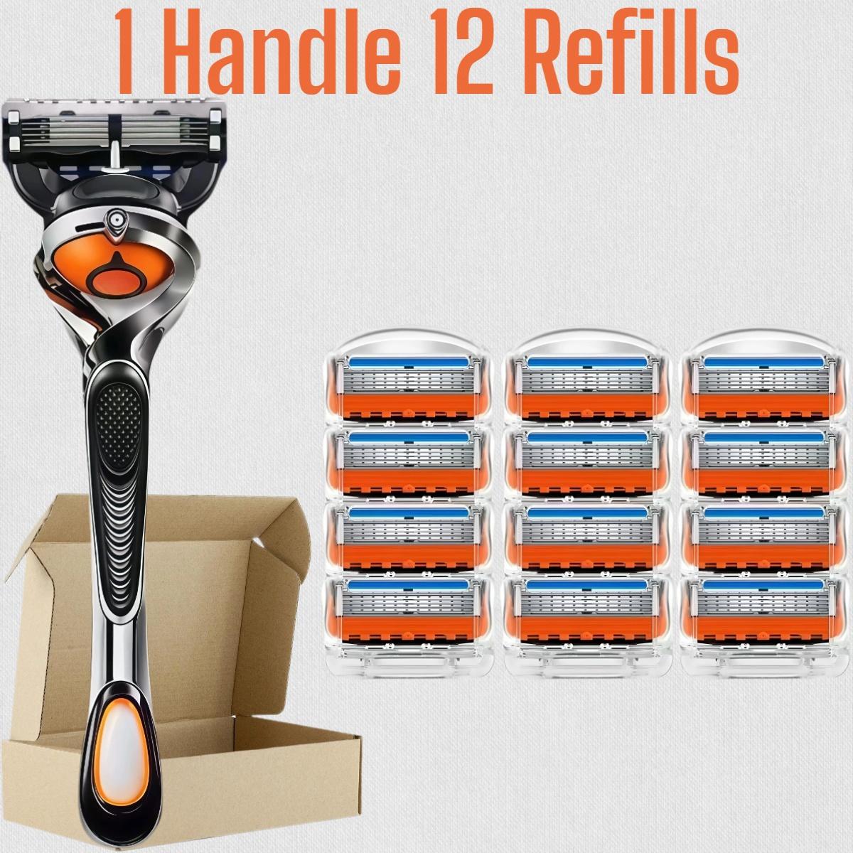 Men's Razor with High-Quality Sharp Refills, 5 Layer Stainless Steel Blades, Dustproof Waterproof Rust-Resistant, Comfortable Shaving Experience