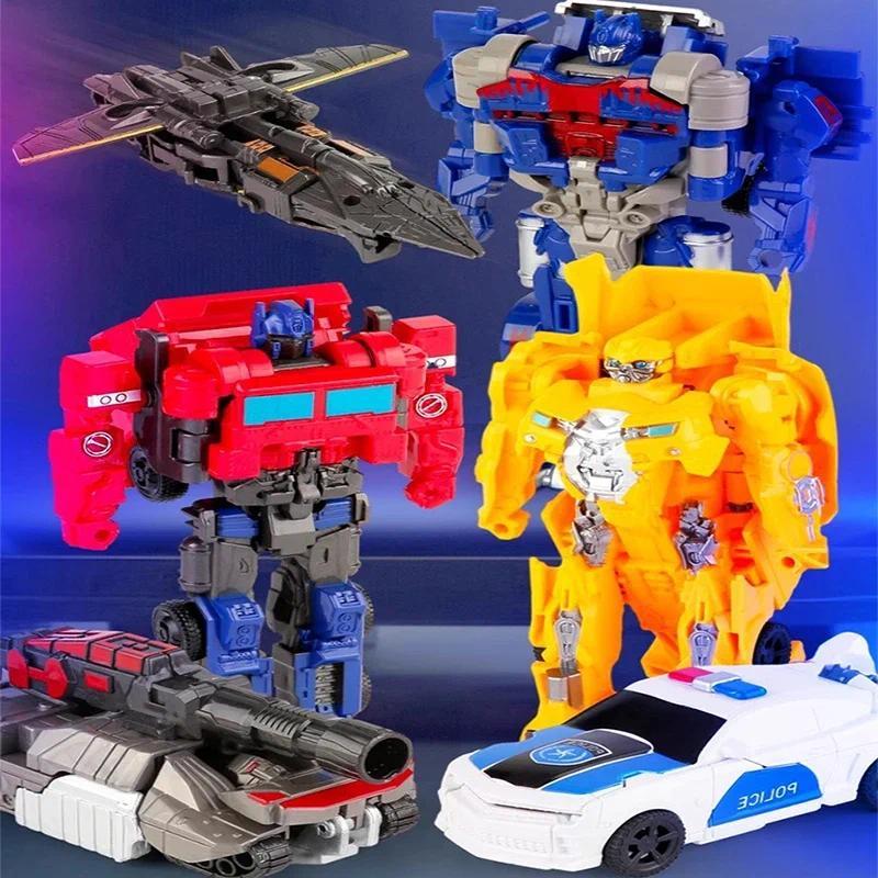 Transformation Car Anime Robot Model One Step Deformation Robot Toy Kid Puzzle Toy Deformation Car Action Figure Model