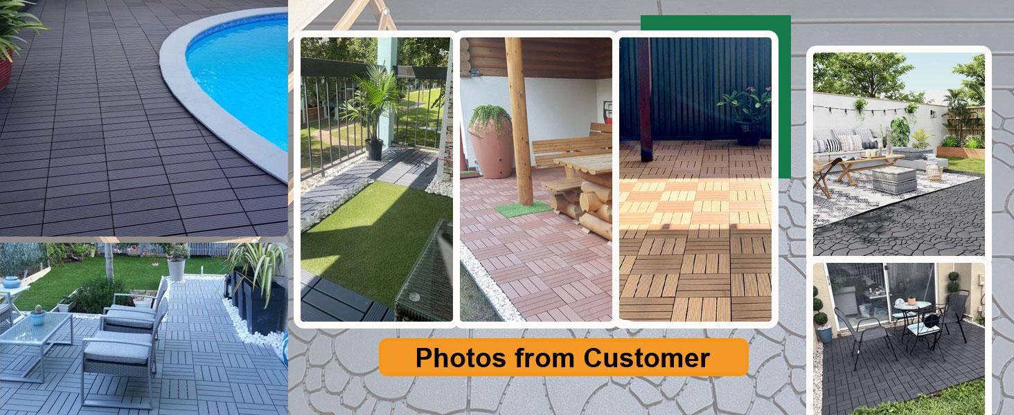 Interlocking Deck Tiles, 22 Pack Stone Style Outdoor Patio Flooring, 12"x12" Interlocking Decking Tile Outdoor All Weather Use, Waterproof Patio Pavers for Pool Balcony Backyard Porch Interlocking Deck Tiles, 22 Pack Stone Style Outdoor Patio Flooring, 12"x12" Interlocking Decking Tile Outdoor All Weather Use, Waterproof Patio Pavers for Pool Balcony Backyard Porch