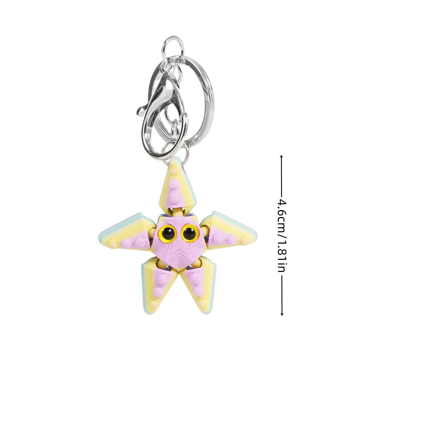 Random Gradient 3D Printed Keychain Gift – Surprise Blind Bag with Skeleton Dog, Octopus, Fox, Long-Tail Fox, or Star, Perfect for Kids, Friends, Party Favors, and Holiday Gifts