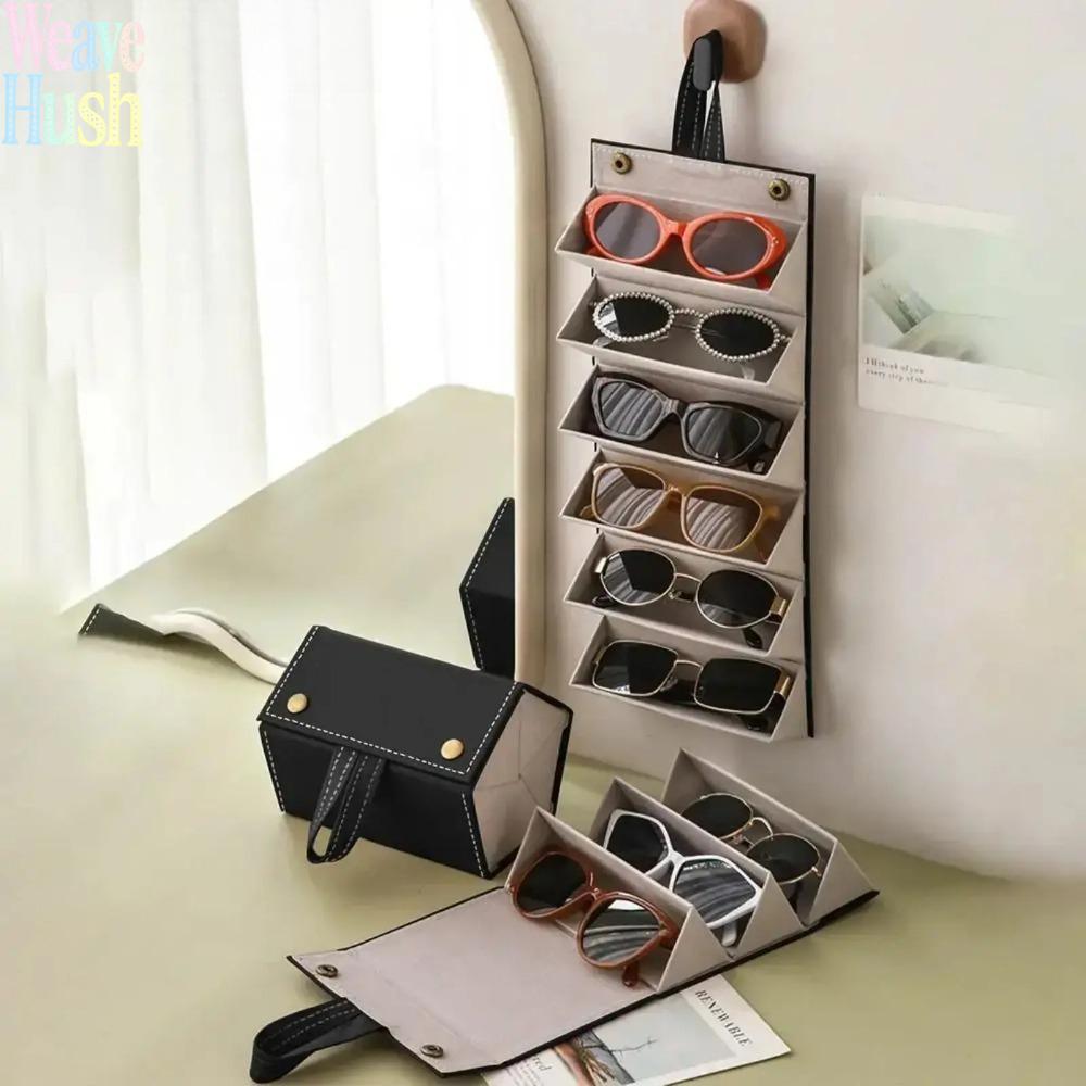Polyester Hanging Sunglasses Organizer - Dustproof Protective Storage, 2/3/4/5/6 Slots, Unisex Portable Travel Daily Eyewear Holder, Bag Accessory for Household Use