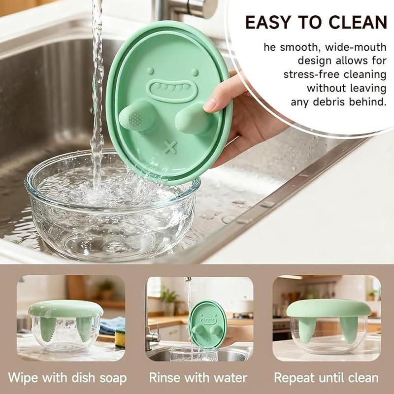 1 PC 2-In-1 No-Mess Snack Container with Fingertip Cover, Reusable Leak Proof Food Storage, Ideal for Travel Camping Outdoor Party