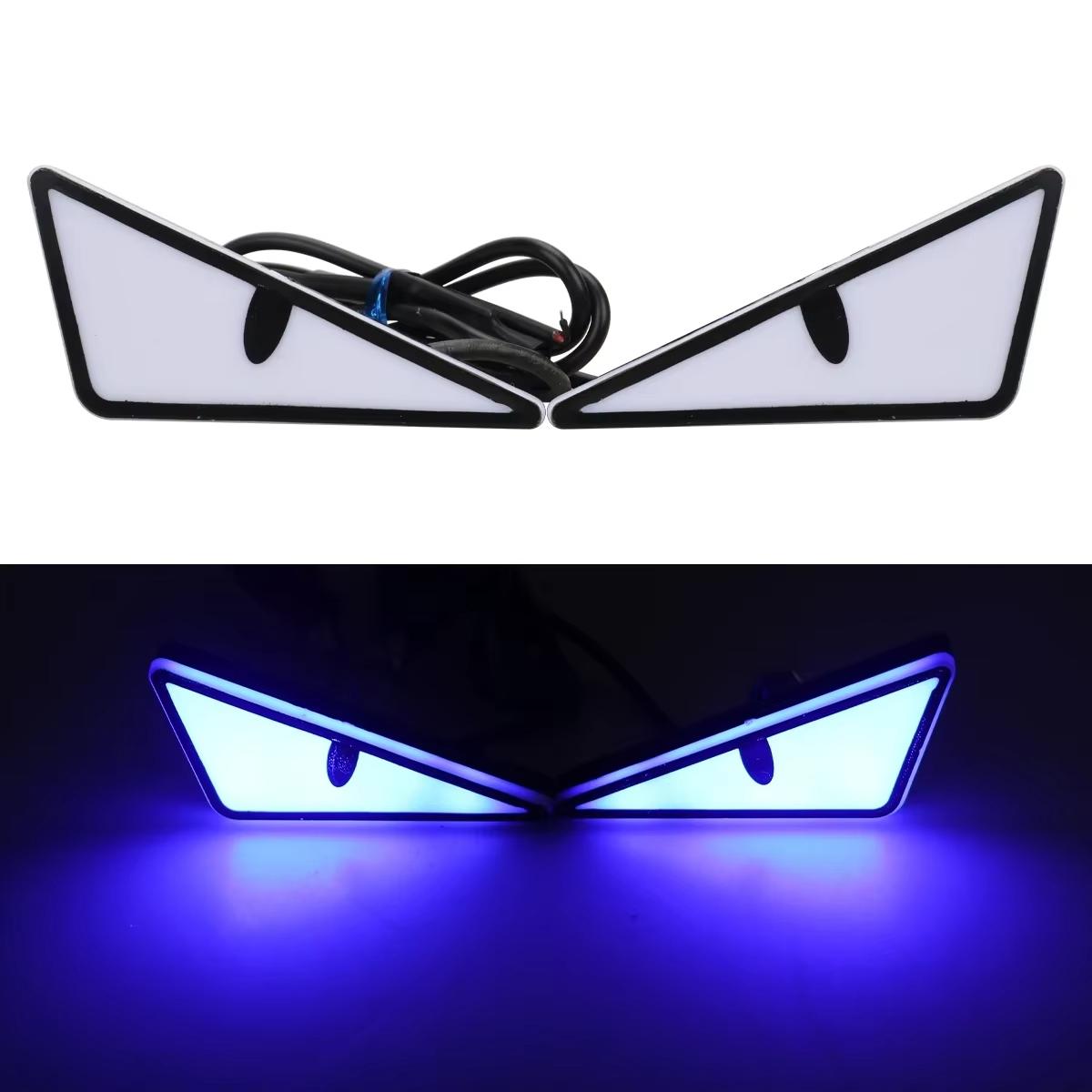 2pcs Motorcycle LED Devil Eyes Lights LED Eagle Eye Lights High Brightness Triangle Demon Eye Neon for Cars & Motorcycles Fun Atmosphere Light, Driving Assist Light, Motorcycle Mini Turn Signal Flasher Tail Lamp Car Decoration Lights 12V LED Light for Any