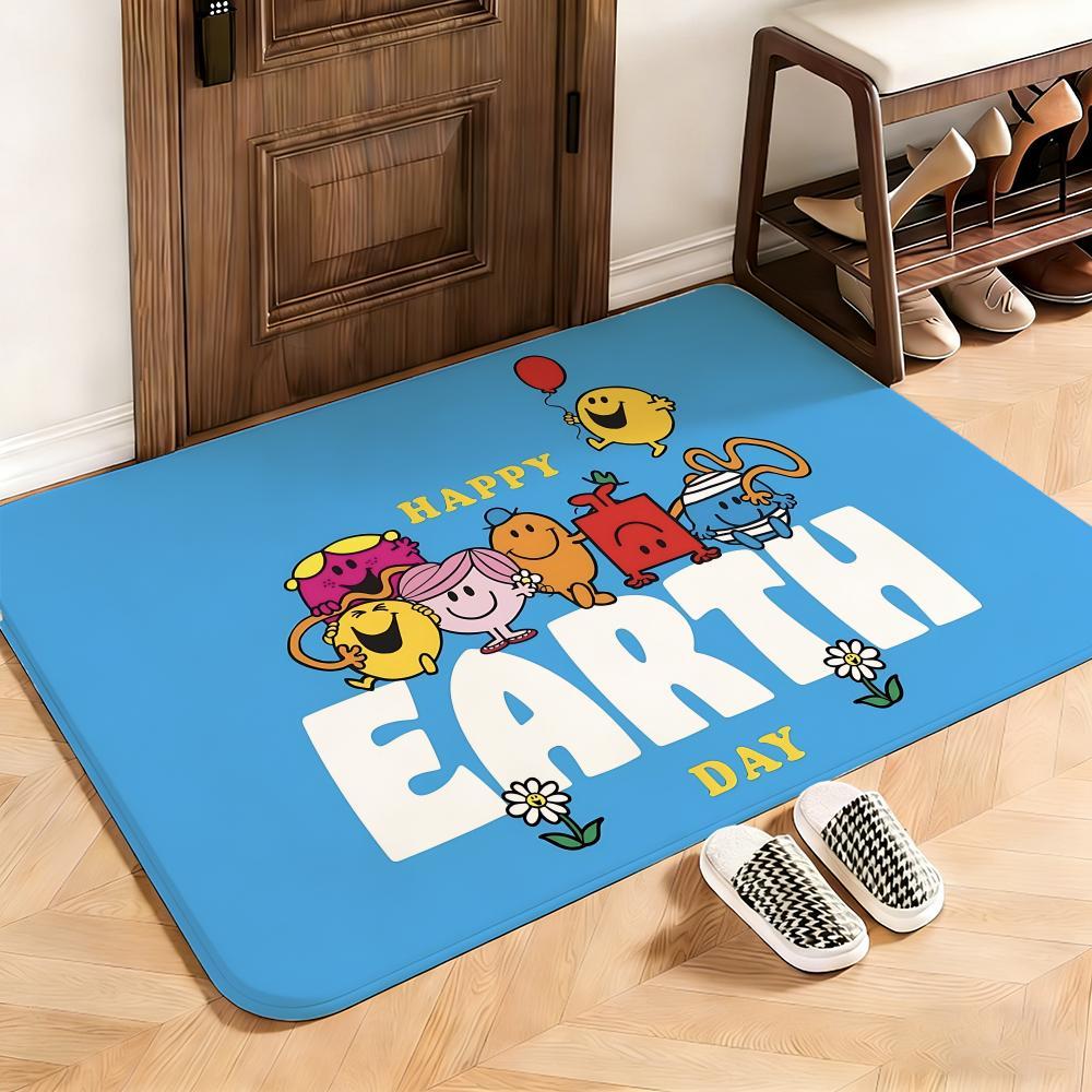 Kids Mr. Men and Little Miss Floor Mat This soft flannel mat provides a cozy Soft flannel mat with quick water absorption, non-slip and durable. Easy to clean, ideal for bathroom and entryway use.