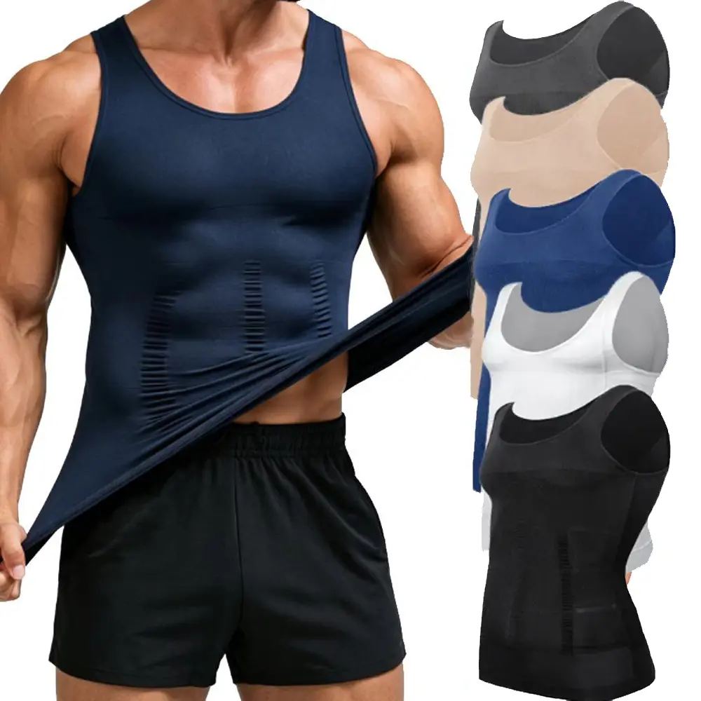 1/2 Pack Men's Compression Athletic Tank Tops, Sleeveless Muscle Workout Shirts, 4-Way Stretch Sports Vest, Quick Dry Breathable Training Base Layer for Gym, Running, Basketball, Cycling & Daily Casual Wear, Slim Fit Undershirt for Men