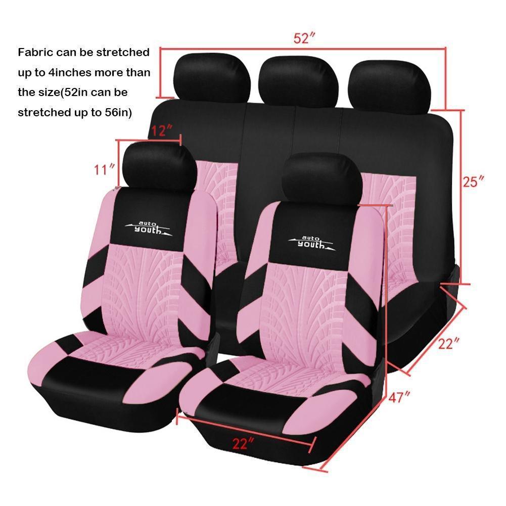 5-Seater Cute Car Seat Covers Universal, Fabric Stylish Car Seat Protectors for Front & Rear Seats, Airbag Compatible, Fits Most Cars SUVs & More, Car Interior Accessories 5-Seater Cute Car Seat Covers Universal, Fabric Stylish Car Seat Protectors for Front & Rear Seats, Airbag Compatible, Fits Most Cars SUVs & More, Car Interior Accessories