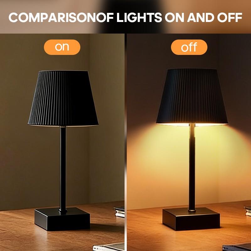 Rechargeable Dimmable Touch Table Lamp, Wireless Ambiance Lamp, Portable Adjustable Light, Ideal for Dining Room/living Room/bedroom/library/pub