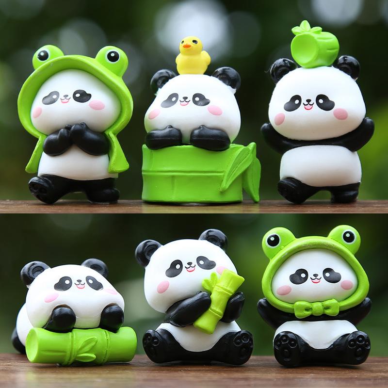 New Panda Plush Toy Set, Healing Desk Decor, Creative Office Trendy Cute Pet, Handmade Birthday Gift, Unique Collectible Figure