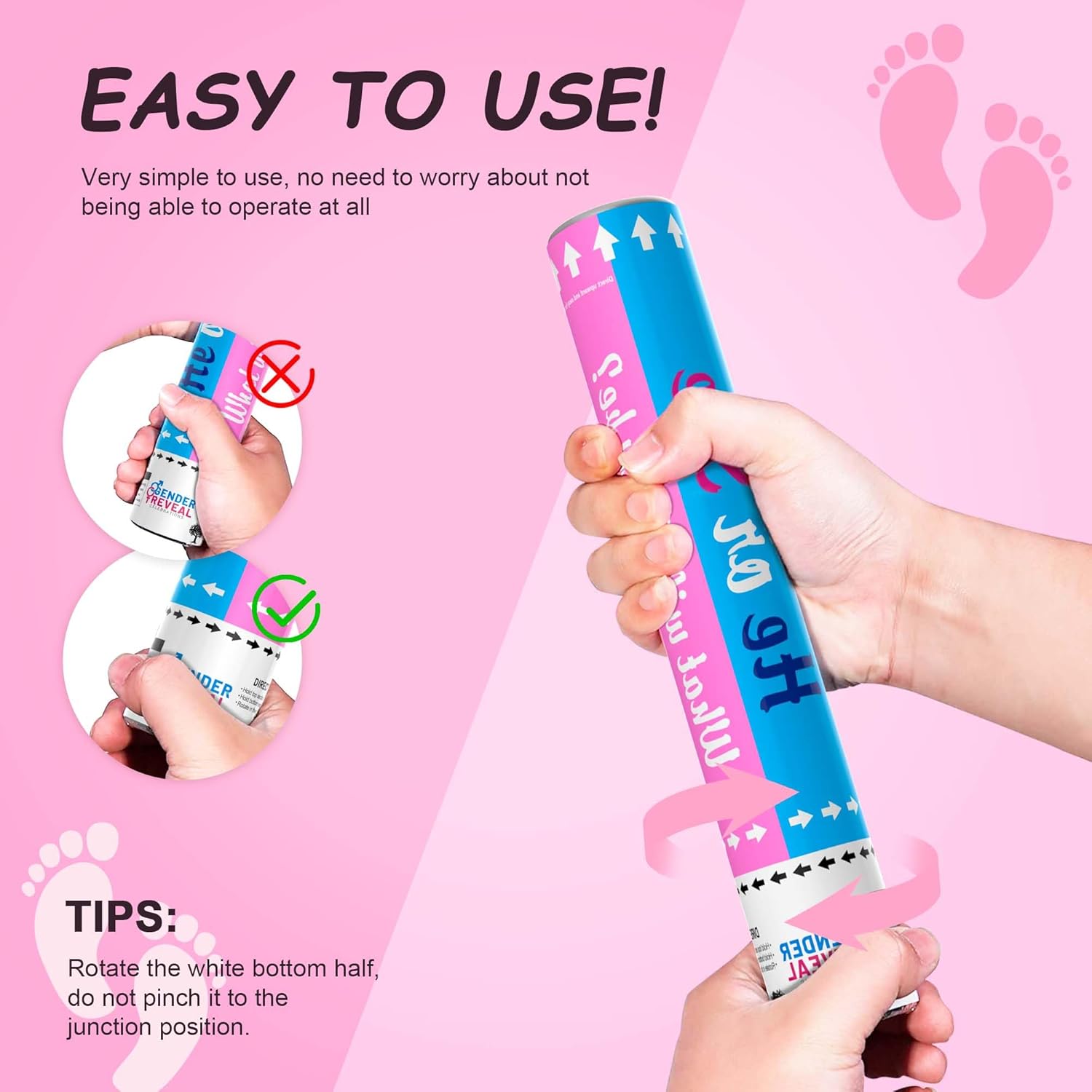 6 Pack  Confetti Cannon | No  Confetti Poppers | Ideal for  Girl  Decoration (6 )