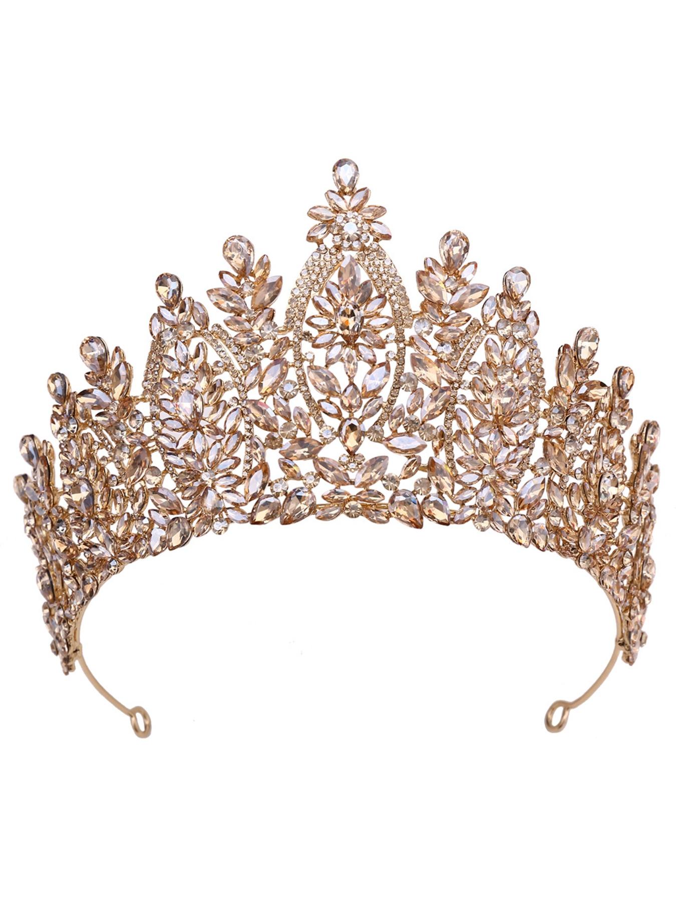 Baroque European and American beauty pageant bridal crown tiara alloy crystal wedding headband hair accessories crown