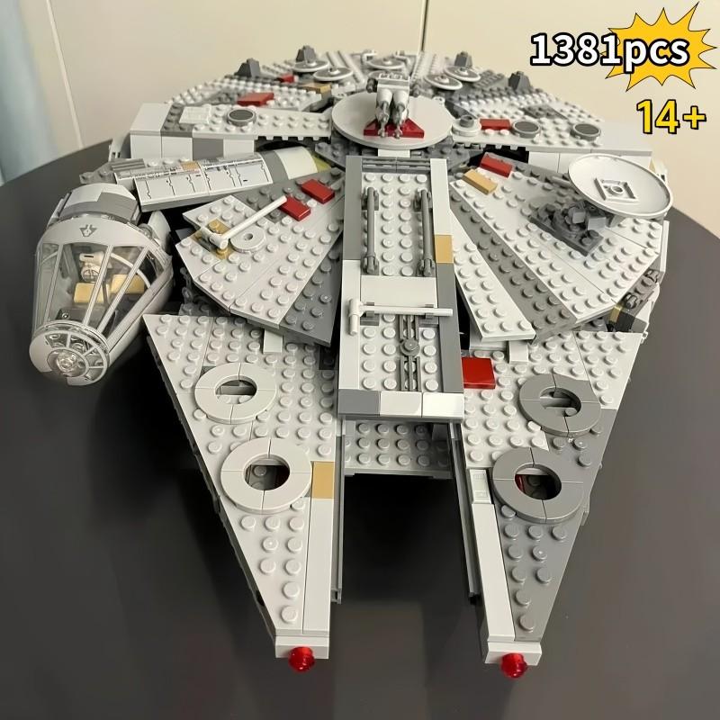 1381 Pieces Space Millennium War Ship Set, Falcon Alien Mini Model Kit, Building Blocks Toy for Adults and Kids, Holiday Gift